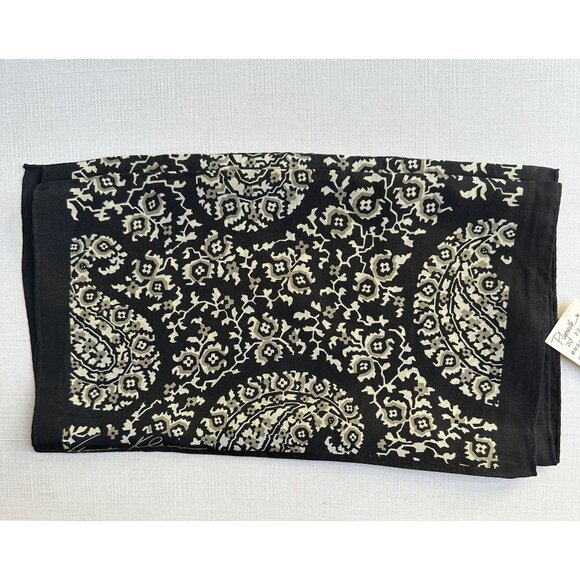 Anne Klein Vera Scarf 50x11 Black Paisley NWT - Picture 1 of 10